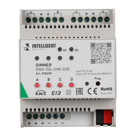 INTELLIGENT ARLIGHT Диммер KNX-104-DIM-DIN (12-24V, 4x4A) (IARL, -) INTELLIGENT ARLIGHT Диммер KNX-104-DIM-DIN (12-24V, 4x4A) (IARL, -)