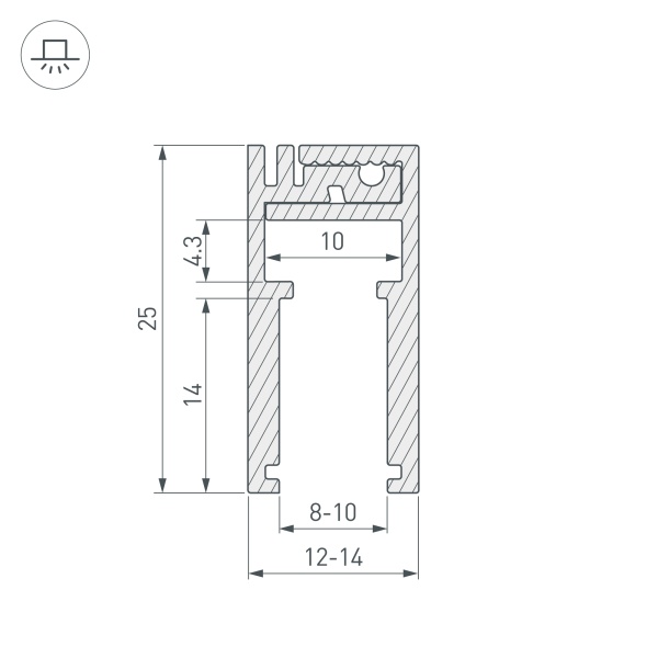 Профиль KLUS-GLASS-810-2000 ANOD (Arlight, Алюминий) Профиль KLUS-GLASS-810-2000 ANOD (Arlight, Алюминий)