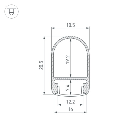 Профиль WARDROBE-1930-2000 ANOD BLACK (Arlight, Алюминий)