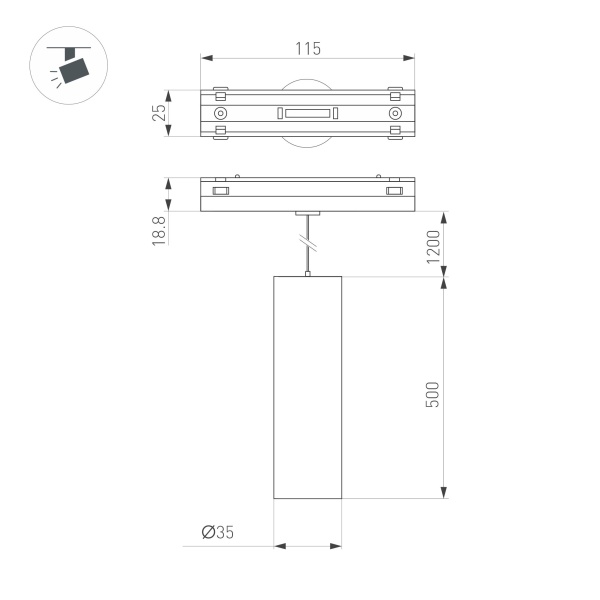 Светильник MAG-VIBE-SPOT-HANG-R35-10W Day4000-MIX (WH, 24 deg, 48V, TUYA) (Arlight, IP20 Металл, 5 лет)