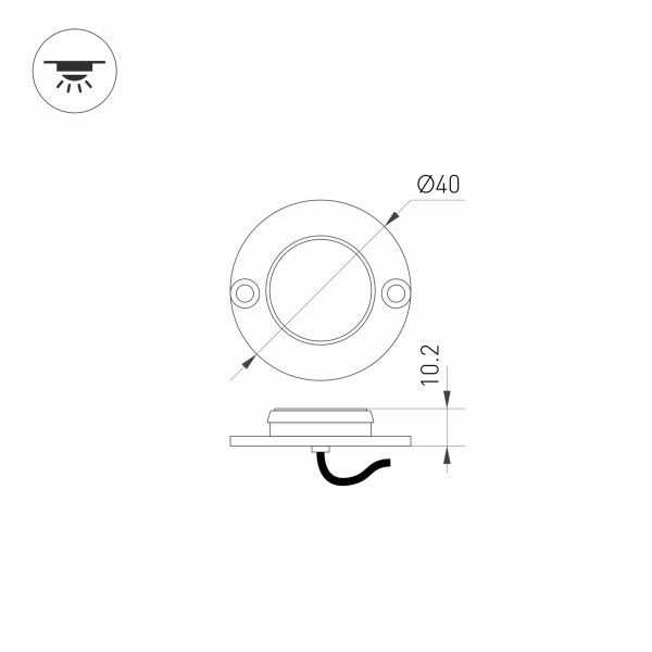 Светильник ART-DECK-LAMP-R40-1W Warm3000 (SL, 120 deg, 12-24V) (Arlight, IP67 Металл, 3 года)