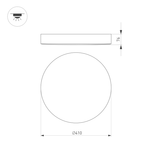 Светильник SP-FLOWER-R410-32W Warm3000 (BK, 110 deg, 230V) (Arlight, IP54 Пластик, 3 года)