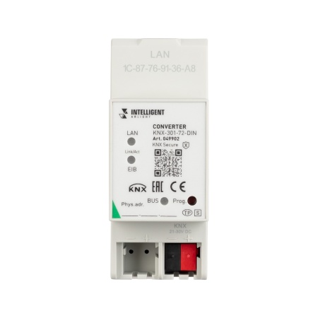 INTELLIGENT ARLIGHT Конвертер KNX-301-72-DIN Grey (BUS, RJ-45, KNX-IP) (IARL, IP20 Пластик, 2 года) INTELLIGENT ARLIGHT Конвертер KNX-301-72-DIN Grey (BUS, RJ-45, KNX-IP) (IARL, IP20 Пластик, 2 года)