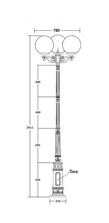 Фонарный столб YAOHUA LUX, Черный, Классика, 88210LB/E7 Bl Фонарный столб YAOHUA LUX, Черный, Классика, 88210LB/E7 Bl