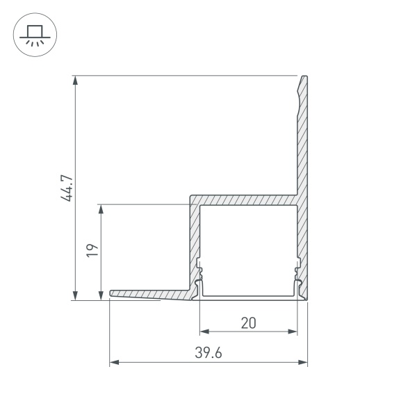 Профиль ARH-CEIL-2000 ANOD (Arlight, Алюминий)