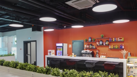 Светильник подвесной круглый плоский черный SILED RING D1800х100 (282 Вт)