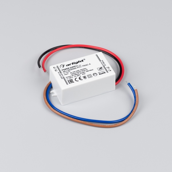 Блок питания ARJ-KE50300-PFC-TRIAC-A (15W, 300mA) (Arlight, IP44 Пластик, 5 лет)