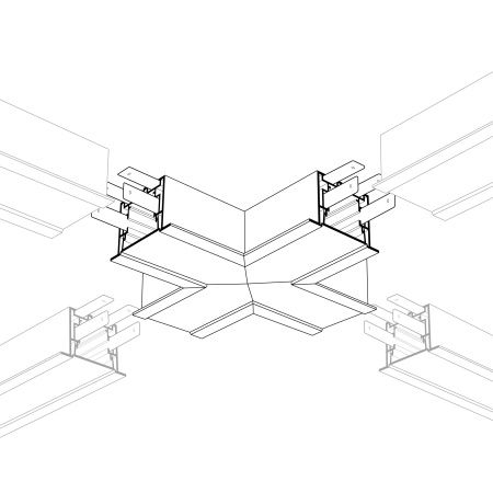 Угол S2-LINIA55-F-X90 крестовой (Arlight, Металл)