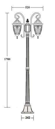 Фонарный столб YAOHUA LUX, Черный, Классика, 86308A 18 Bl