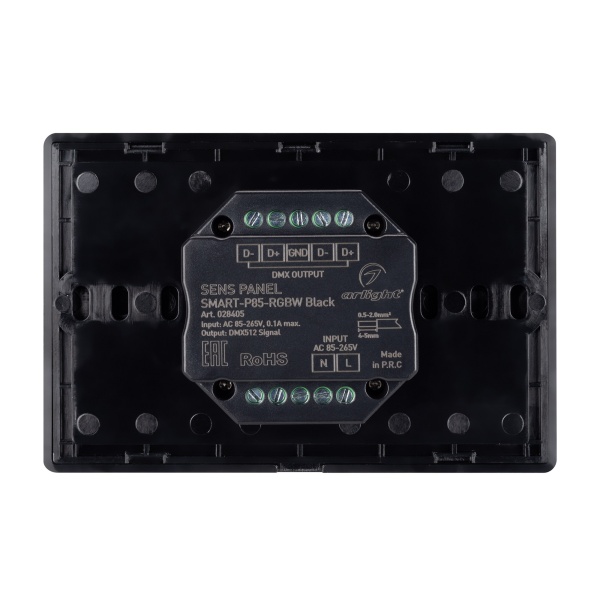 Панель Sens SMART-P85-RGBW Black (230V, 4 зоны, 2.4G) (Arlight, IP20 Пластик, 5 лет) Панель Sens SMART-P85-RGBW Black (230V, 4 зоны, 2.4G) (Arlight, IP20 Пластик, 5 лет)
