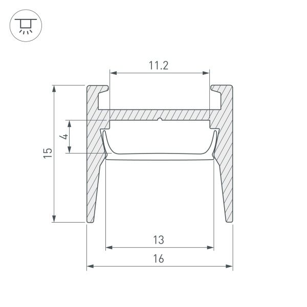 Профиль MIC-H-COMFY-2000 ANOD BLACK (Arlight, Алюминий)