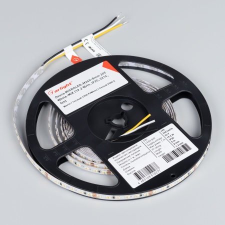 Лента MICROLED-M240-8mm 24V White-MIX (19.2 W/m, IP20, 2216, 5m) (Arlight, Изменяемая ЦТ)