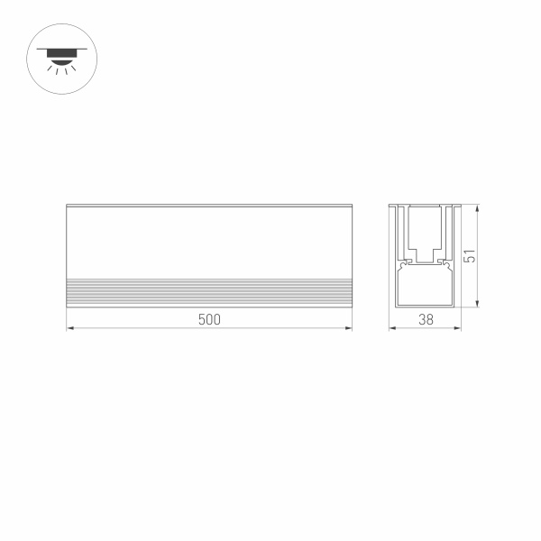 Светильник ART-LUMILINE-3351-500-12W Warm3000 (SL, 120 deg, 24V) (Arlight, IP67 Металл, 3 года)