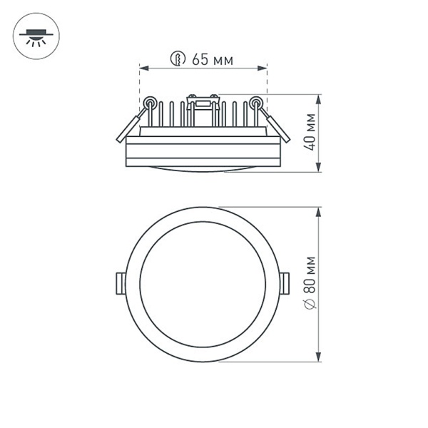 Светодиодная панель LTD-85SOL-5W Warm White (Arlight, IP44 Пластик, 3 года)