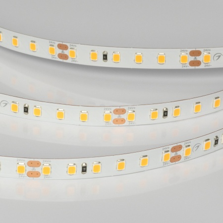 Лента UL-A120-8mm 24V Warm2400 (9.6 W/m, IP20, 5m) (Arlight, 7 лет)