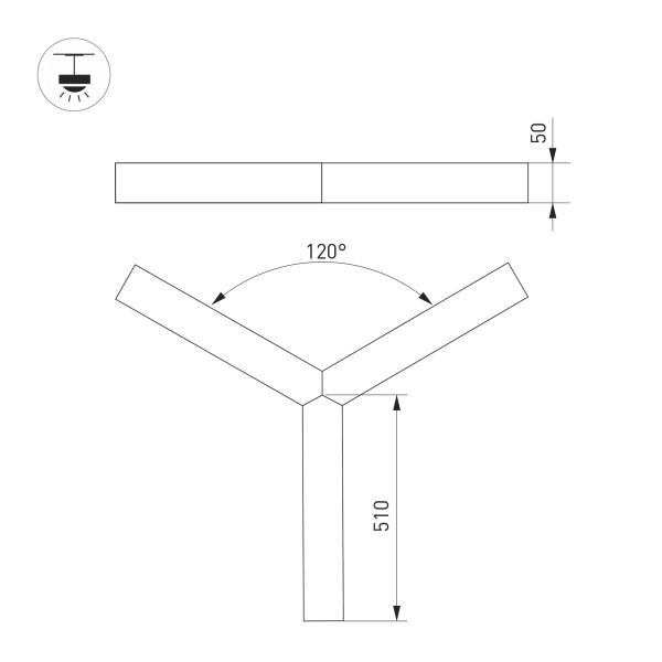 Светильник SP-RAYS-3-HANG-5050-510-34W Day4000 (SL, 120 deg, 230V) IP33 1700lm (Arlight, Металл)