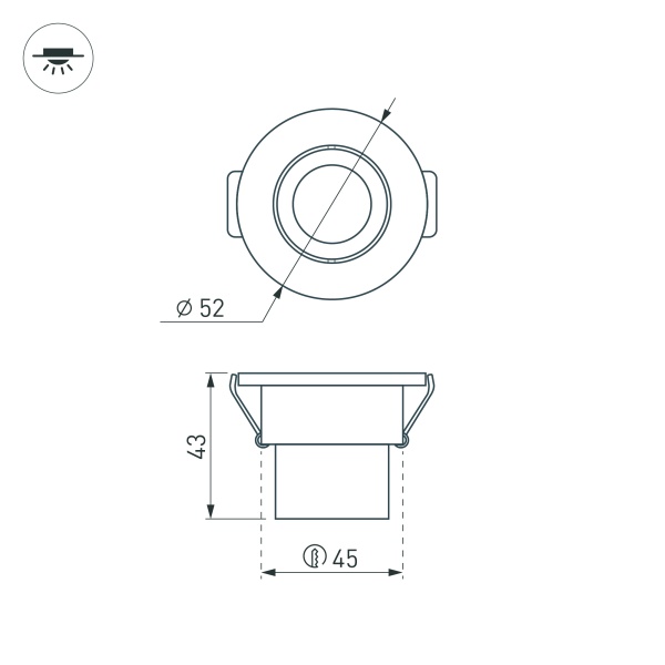 Светодиодный светильник LTM-R52WH 3W Warm White 30deg (Arlight, IP40 Металл, 3 года)