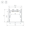 Профиль LINIA49-F-M-2500 WHITE (Arlight, Алюминий) Профиль LINIA49-F-M-2500 WHITE (Arlight, Алюминий)