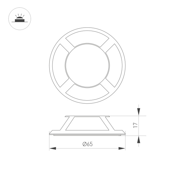 Накладка ART-DECK-CAP-LID4-R65 (SL, STEEL) (Arlight, Металл) Накладка ART-DECK-CAP-LID4-R65 (SL, STEEL) (Arlight, Металл)