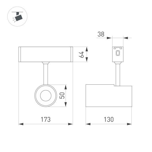 Светильник CLIP-38-SPOT-R146-6W Warm3000 (BK, 24 deg, 24V) (Arlight, IP40 Металл, 3 года)