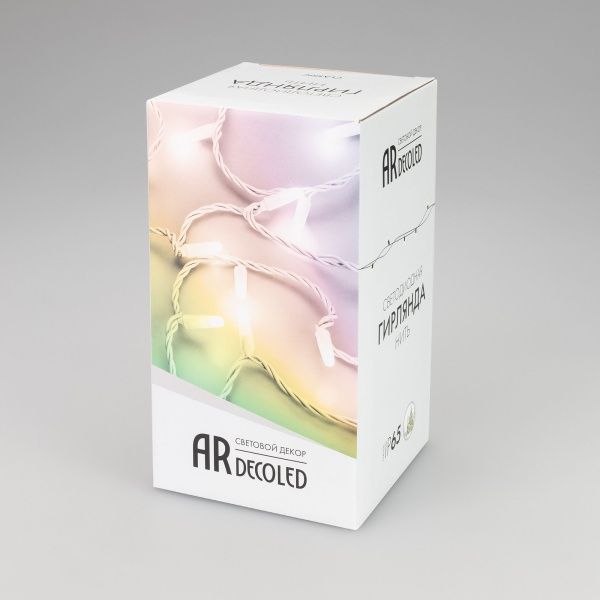 Светодиодная гирлянда ARD-STRING-CLASSIC-20000-BLACK-200LED-MILK-SYNC RGB (230V, 13W) (Ardecoled, IP65)