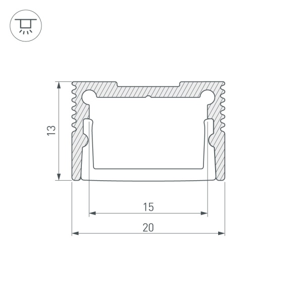 Профиль SL-SLIM20-H13-3000 ANOD (Arlight, Алюминий)