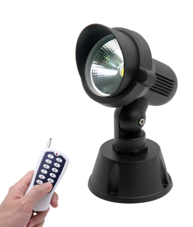 Светильник грунтовой с козырьком RGB+пульт(отдельно), G8512N, LED 12W RGB+RF  IP65, черный