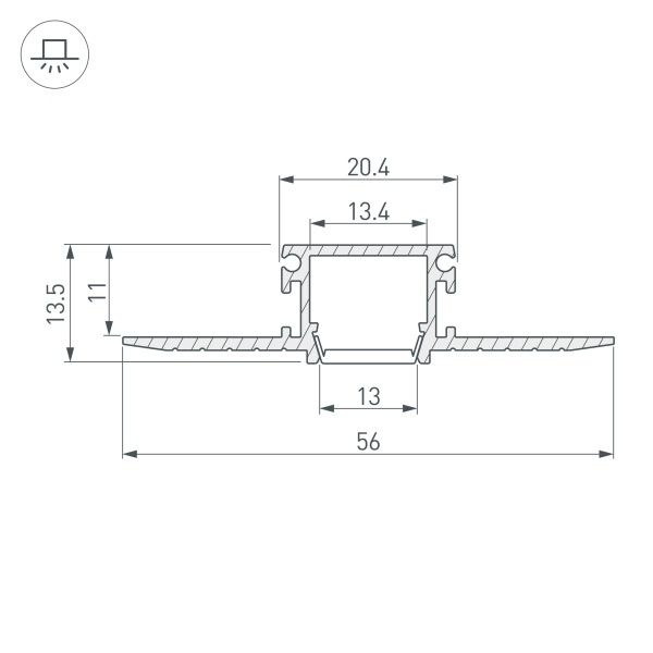 Профиль PDS-F-HIDE-2000 (Arlight, Алюминий)