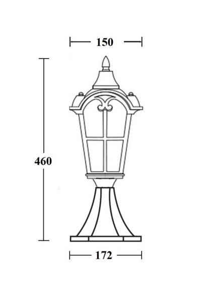 Ландшафтный столбик YAOHUA LUX, Черный, Классика, 86104 Bl