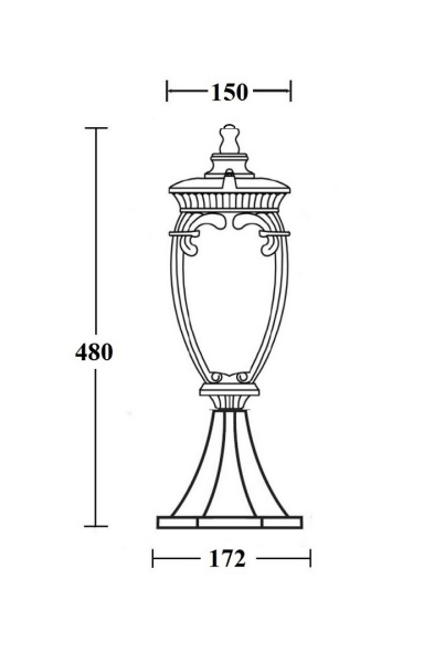 Ландшафтный столбик YAOHUA LUX, Черный, Классика, 86204 Bl