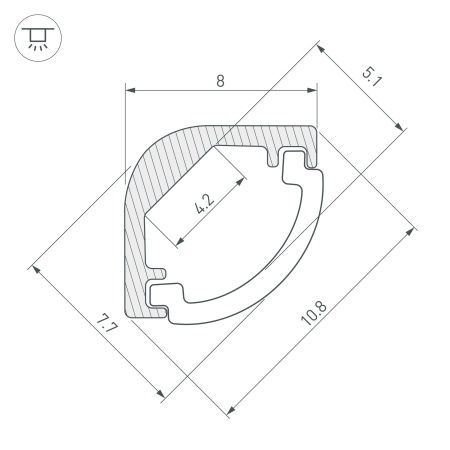Профиль ARH-KANT-H8-2000 ANOD (Arlight, Алюминий)