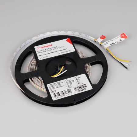 Лента UL-A168-8mm 24V White-MIX-CX2 (18 W/m, IP20, 5m) (Arlight, резка 2 светодиода)