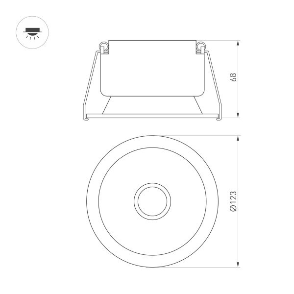 Светильник MS-HARBOR-R123-20W Warm3000 (BK, 50 deg, 230V) (Arlight, IP20 Металл, 5 лет)