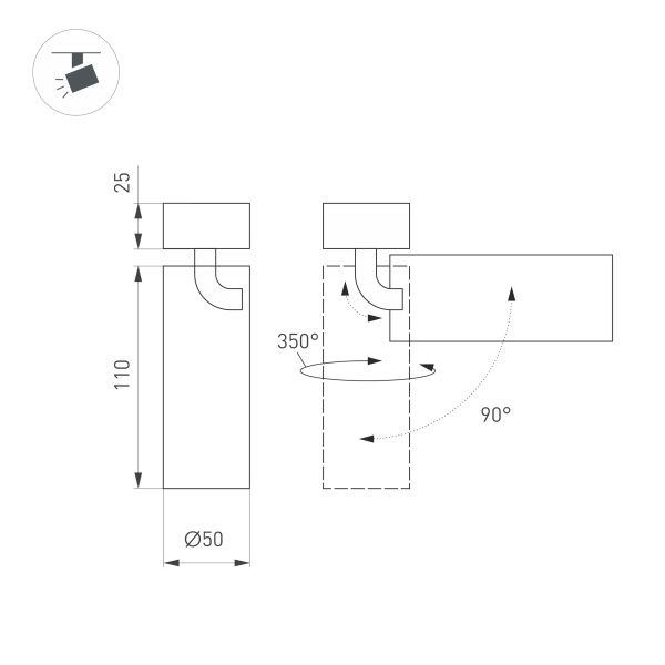 Светильник SP-GABI-SURFACE-FLAP-R50-9W Day4000 (BK, 60 deg, 230V) (Arlight, IP40 Металл, 5 лет)
