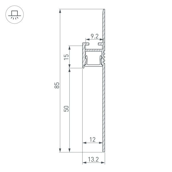 Профиль ARH-PLINTUS-50-FANTOM-3000 BLACK (Arlight, Алюминий) Профиль ARH-PLINTUS-50-FANTOM-3000 BLACK (Arlight, Алюминий)