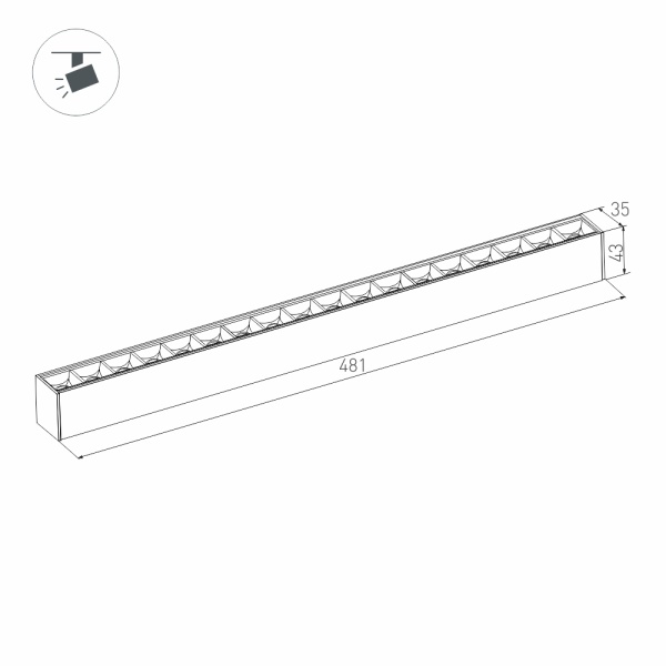 Светильник MAG-LASER-45-L480-18W Warm3000 (BK, 15 deg, 24V, DALI) (Arlight, IP20 Металл, 3 года)