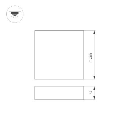 Светильник IM-QUADRO-EMERGENCY-3H-S600x600-64W Day4000 (BK, 120 deg, 230V) (Arlight, IP40 Металл, 2 года)
