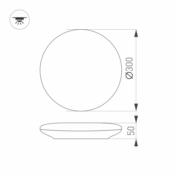 Светильник CL-FRISBEE-DIM-R300-18W Day4000-MIX (WH, 180 deg, 230V) (Arlight, IP54 Пластик, 3 года)