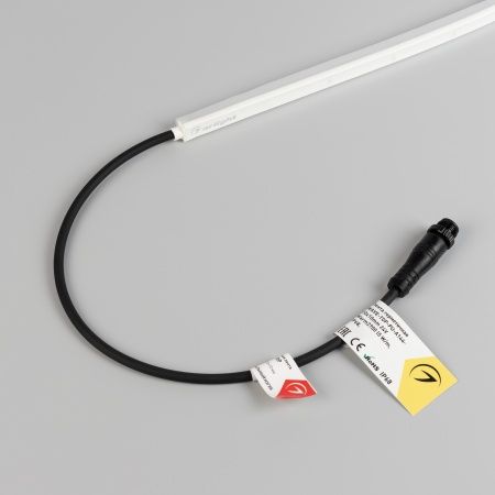 Лента герметичная WAVE-TOP-PU-A144-10x10mm 24V Warm3500 (5 W/m, IP68, 3m, wire x1) (Arlight, Вывод боковой, 3 года)