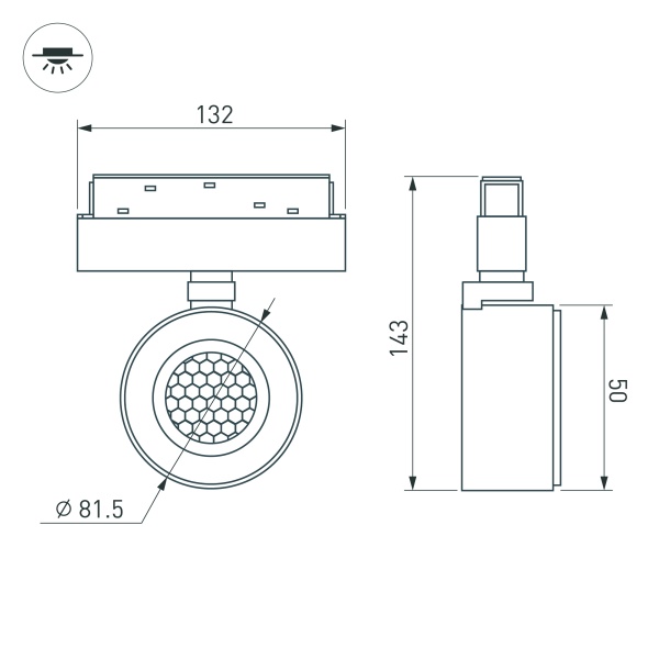 Светильник MAG-ORIENT-POINT-R80-12W Warm3000 (WH, 18 deg, 48V) (Arlight, IP20 Металл, 5 лет)