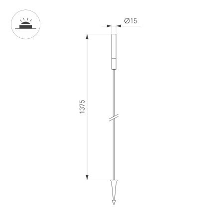 Светильник KT-CATALI-BOLL-H1375-0.5W Warm3000 (BK, 160 deg, 24V) (Arlight, IP65 Металл, 3 года)