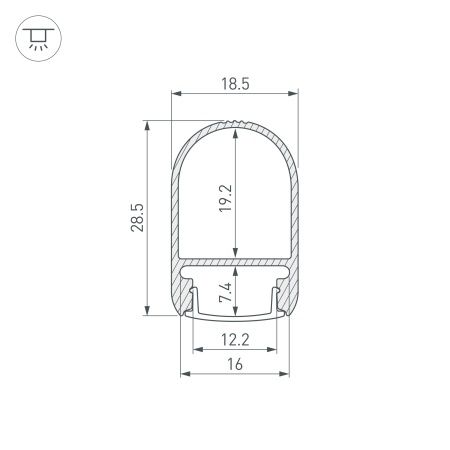 Профиль WARDROBE-1930-2000 ANOD (Arlight, Алюминий)