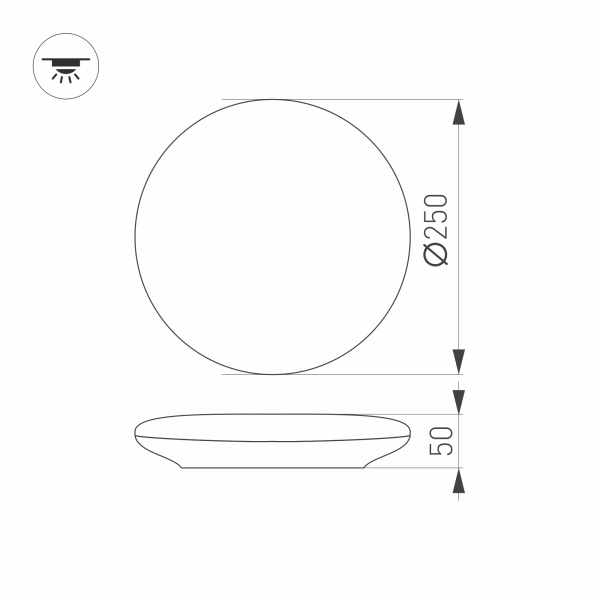 Светильник CL-FRISBEE-DIM-R250-12W Day4000-MIX (WH, 180 deg, 230V) (Arlight, IP54 Пластик, 3 года)