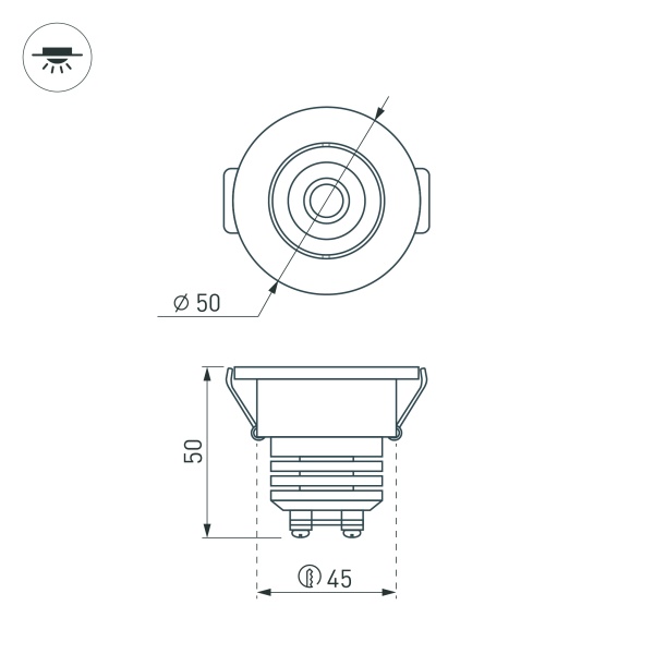 Светодиодный светильник LTM-R50WH 5W Day White 25deg (Arlight, IP40 Металл, 3 года)