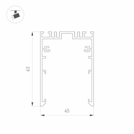 Трек MAG-TRACK-4563-1000 (BK, 5LN) (Arlight, IP20 Металл, 3 года)