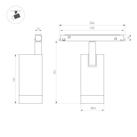 Светильник MAG-ORIENT-SPOT-R65-20W Day4000 (WH, 24 deg, 48V, DALI) (Arlight, IP20 Металл, 3 года)