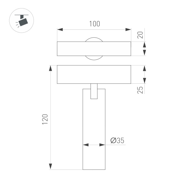 Светильник MAG-SPOT-25-R90-9W Day4000 (BK-GD, 30 deg, 24V) (Arlight, IP20 Металл, 3 года)