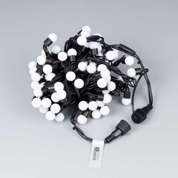 Светодиодная гирлянда ARD-BALL-CLASSIC-D17.5-10000-BLACK-100LED RGB (230V, 7W) (Ardecoled, IP65)