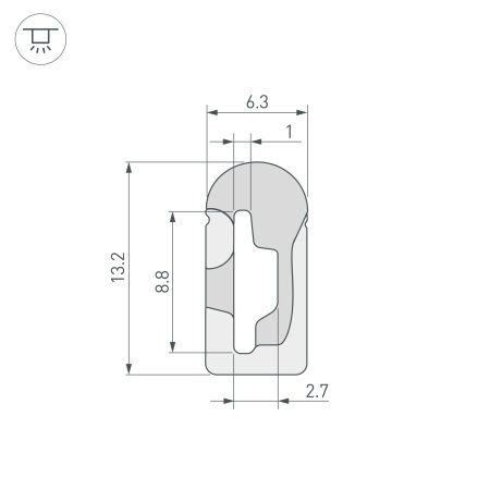 Силиконовый профиль WPH-FLEX-0613-SIDE-S8-5m WHITE (Arlight, Силикон)