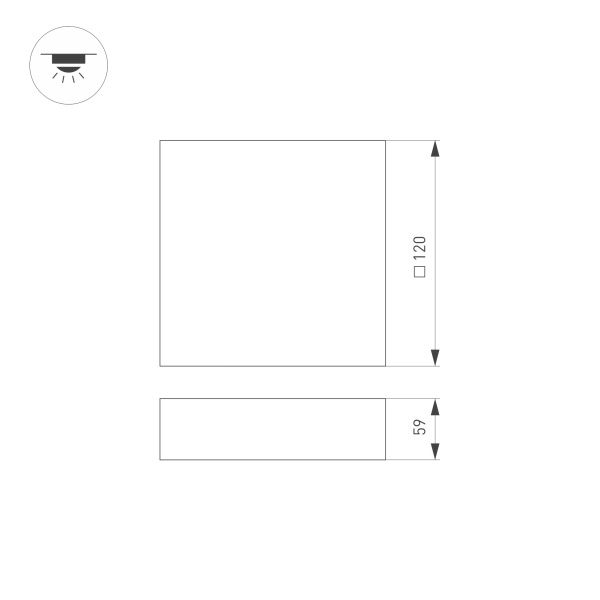 Светильник SP-QUADRO-S120x120-13W Warm3000 (BK, 120 deg, 230V) (Arlight, IP40 Металл, 3 года)